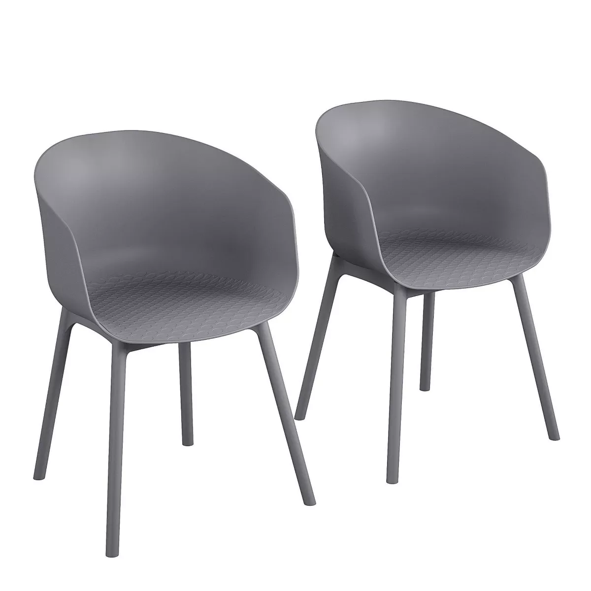 York 2pk Extra Large Dining Chairs Indoor/Outdoor Charcoal - Novogratz