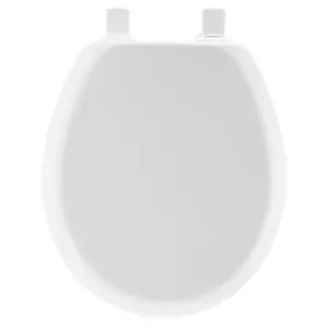 Cameron Never Loosens Round Enameled Wood Toilet Seat with Easy Clean Hinge White - Mayfair by Bemis