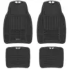 Michelin 19"x34" 4pc Rubber Floormat Set Black