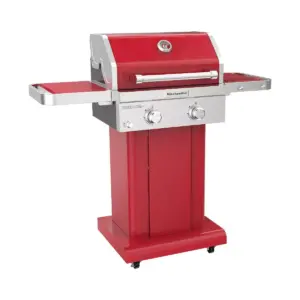 KitchenAid 720-0891CACO 2 Burner Stainless Steel Gas Grill with Grill Cover - Red