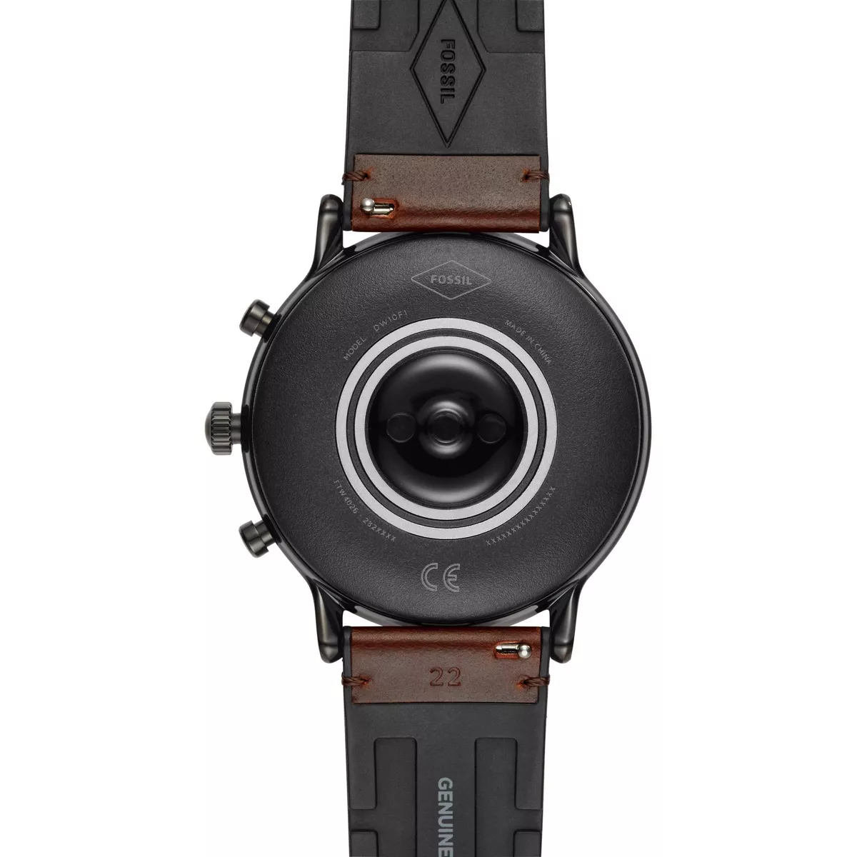 Fossil Gen 5 Smartwatch Carlyle HR 44mm - Black with Brown Leather