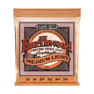 Ernie Ball 2146 Earthwood Phosphor Bronze Medium-Light Acoustic Guitar Strings 3-Pack