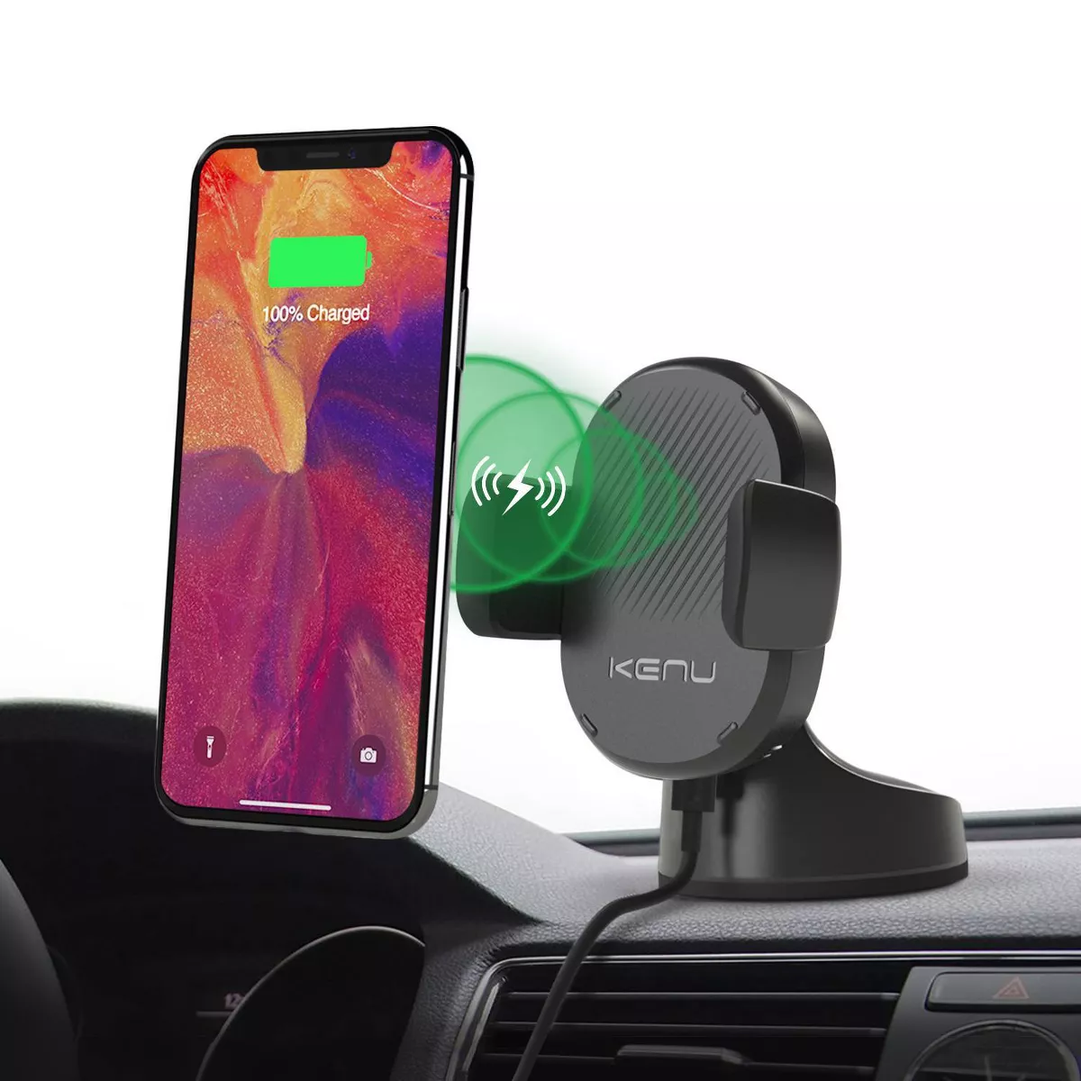 Kenu Airframe Wireless Fast Qi Charging Vent Mount - Black