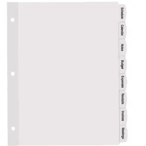 Avery Easy Peel White Label Tab Dividers 8-Tab 6/PK White 14433