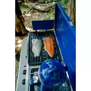Stansport Propane Stove and Grill Combo Piezo Ignition Blue