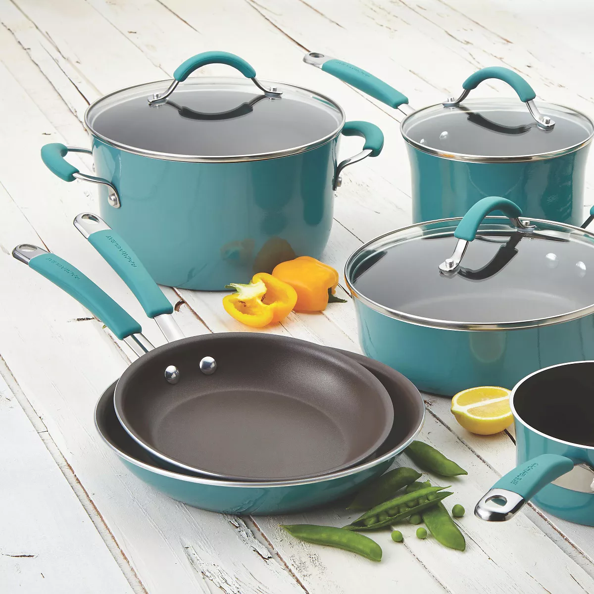 Rachael Ray Cucina Twin Pack Open Skillets - Blue (9.25