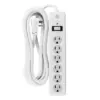 General Electric 6 Outlet Surge Protector With 8' Extension Cord Twist To Close Safety Covers White