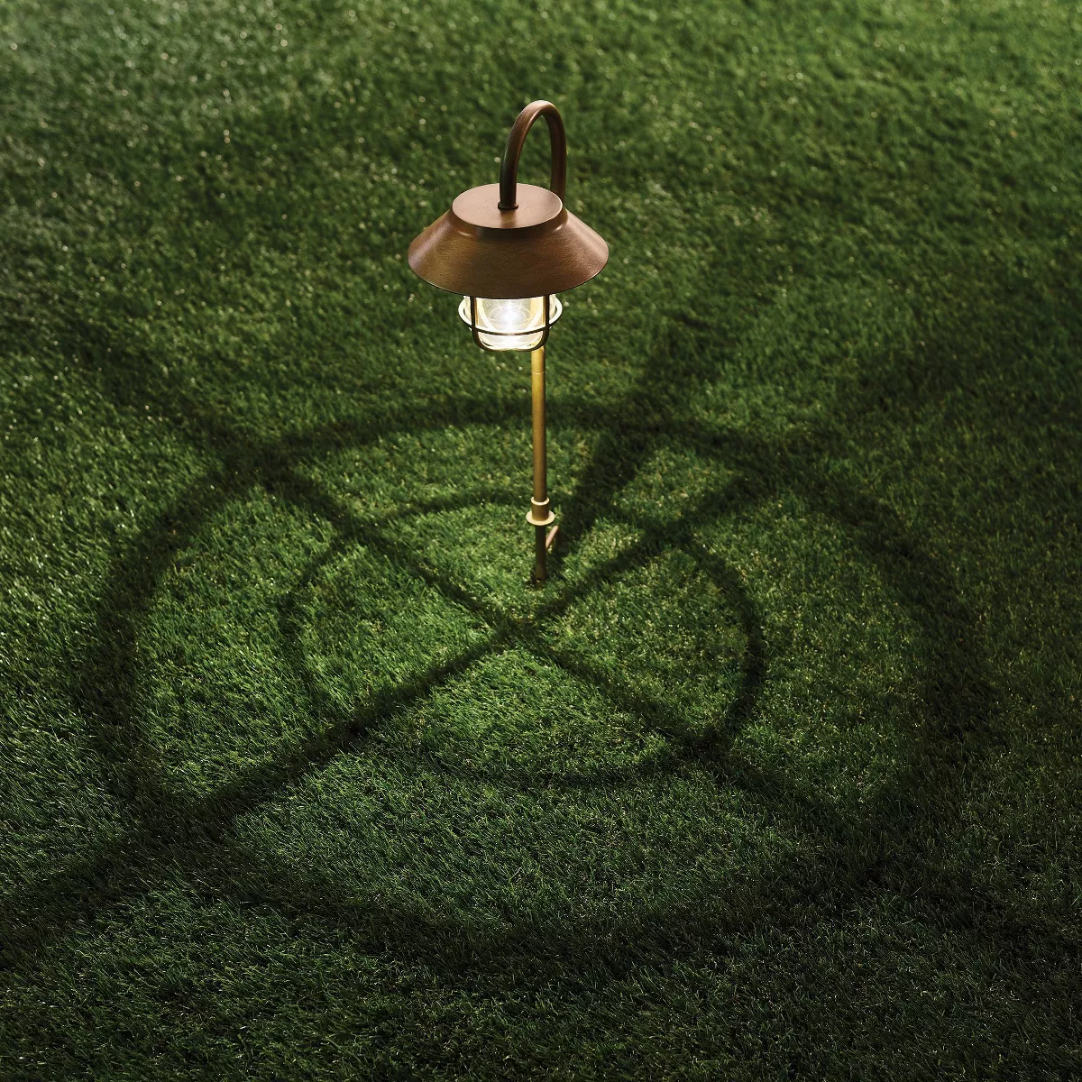 4pk Hooded Cage Hook Solar Pathway Lights Antique Brass - Smith & Hawken™