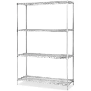 Lorell Industrial Wire Shelving Starter Kit 4 Shelf/Post 36
