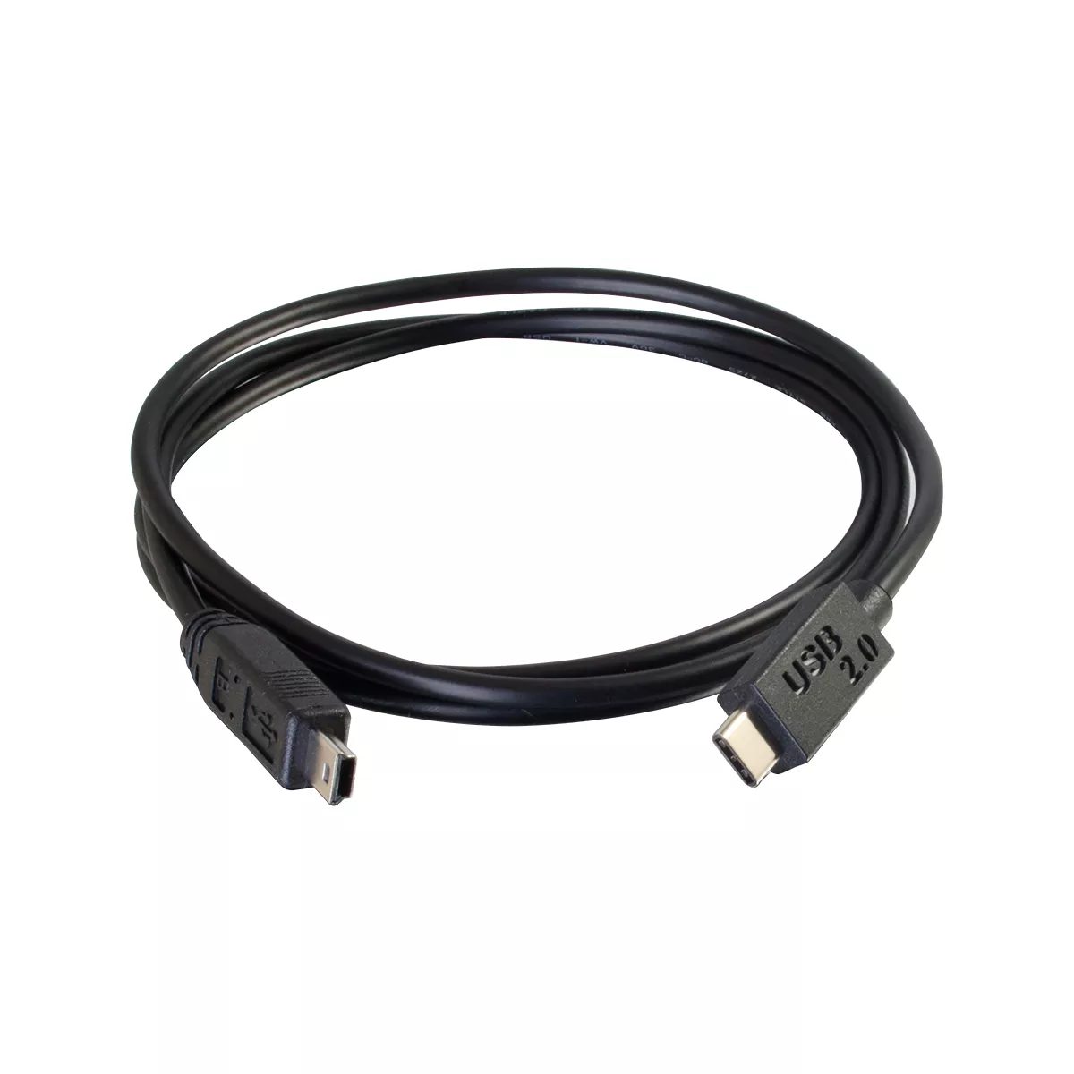 C2G 6ft USB 2.0 USB Type C to USB Mini B Cable M/M - USB C Cable Black - USB for Camera, Cellular Phone, Tablet - 60 MB/s - 6 ft - Type C Male USB