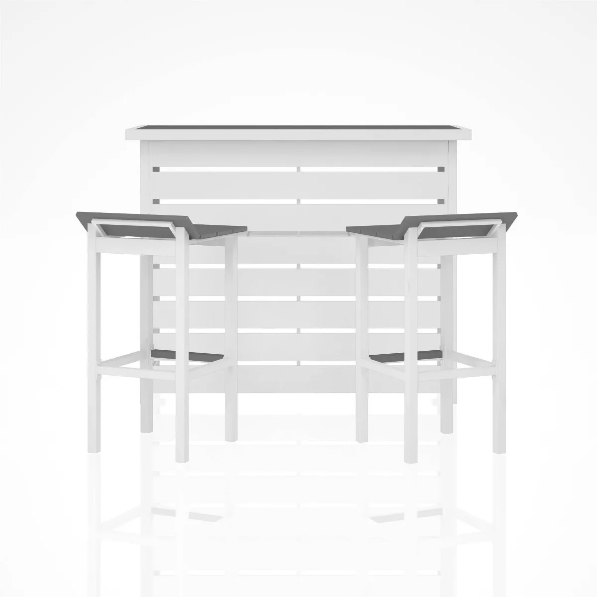 Ariesa 3pc Outdoor Bar Set - White & Gray - CosmoLiving
