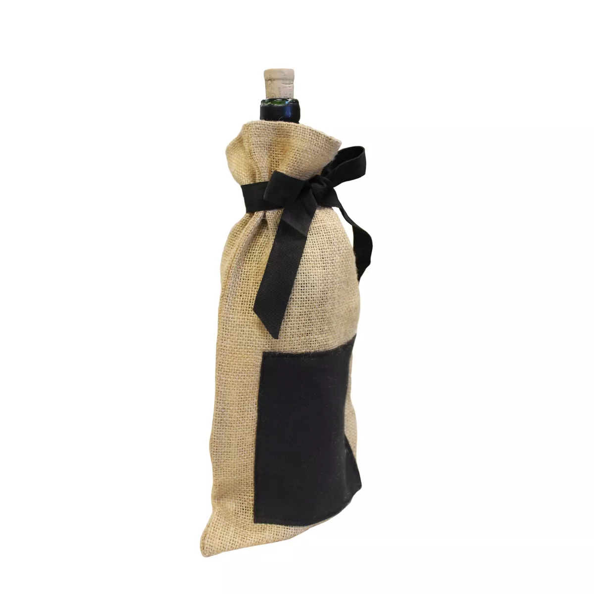 Epicureanist Set of 4 Jute Chalkboard Wine Bag