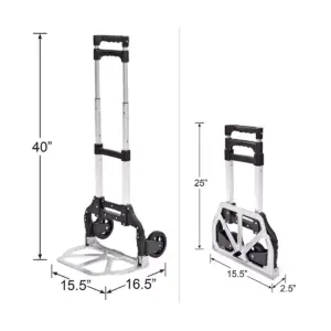 Liberty Industrial 10001 Easy Travel Folding Luggage Hand Truck Cart Aluminum Construction w/Grips Hand Truck