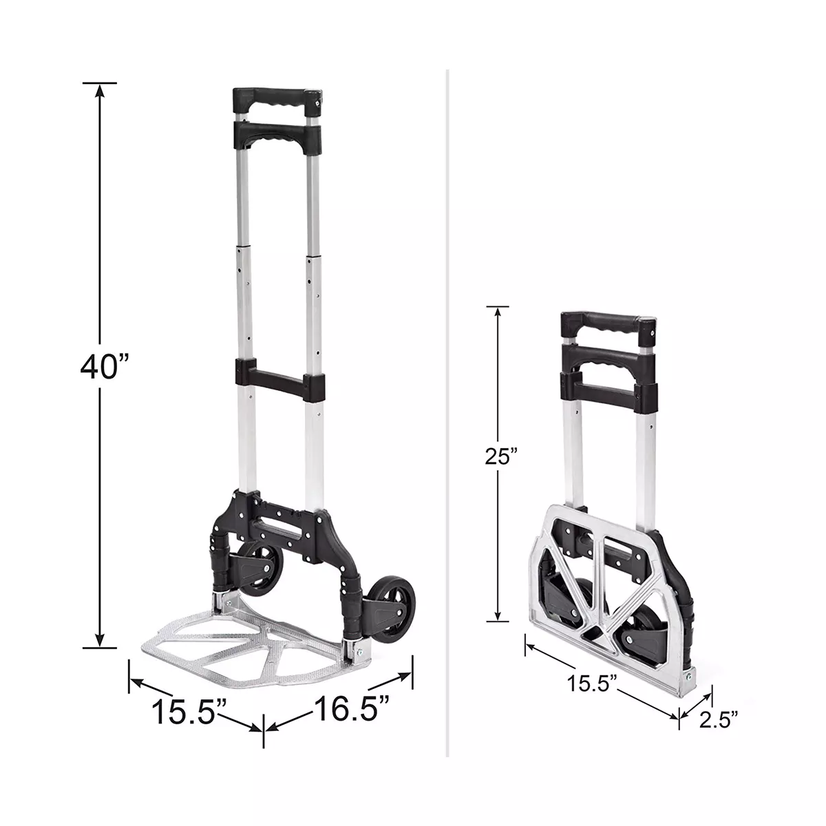 Liberty Industrial 10001 Easy Travel Folding Luggage Hand Truck Cart Aluminum Construction w/Grips Hand Truck