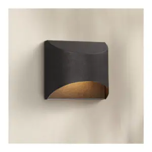 Possini Euro Design Modern Outdoor Wall Light Fixture LED Textured Black Dark Sky 5 1/2
