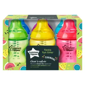 Tommee Tippee Closer To Nature Fiesta Baby Bottle - 9oz/6pk
