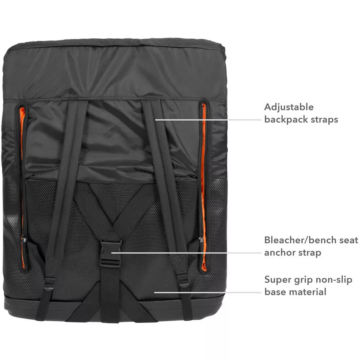 Driftsun Extra Wide Padded Folding Portable 6 Position Reclining Cushioned Stadium Seat Chair with Beverage Cup Holder and Backpack Carry Straps, Red