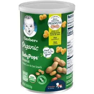 Gerber Organic BabyPops Peanut Puffed Corn & Oat Baby Snacks - 1.23oz