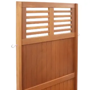 Sunnydaze Outdoor Garden Meranti Wood with Teak Oil Finish Planter Box with Privacy Screen and 2 Hooks for Hanging Basket Planters - 44
