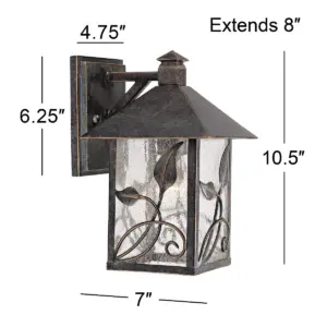 Franklin Iron Works Farmhouse Outdoor Wall Light Fixture French Bronze Lantern 10 1/2
