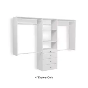 Easy Track RD04ON 4-Inch Deluxe Replacement Drawer for Closet Storage Tower Organizer Kits, White