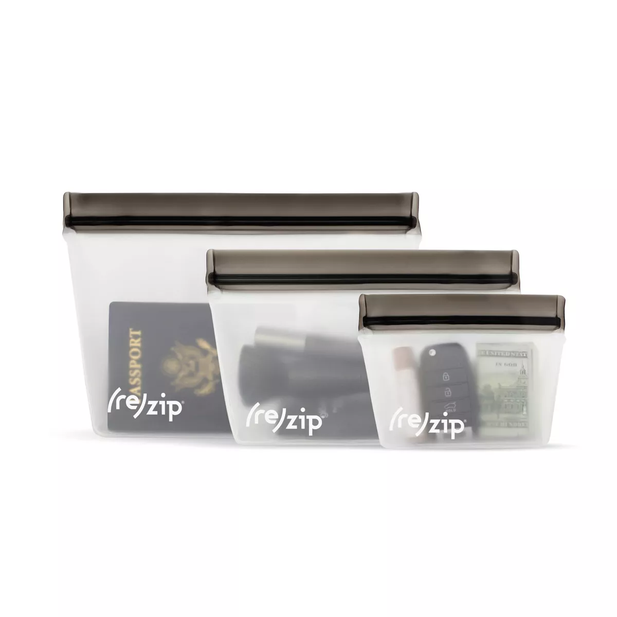 (re)Zip Stand up Reusable Food Storage Kit - Gray - 3pc