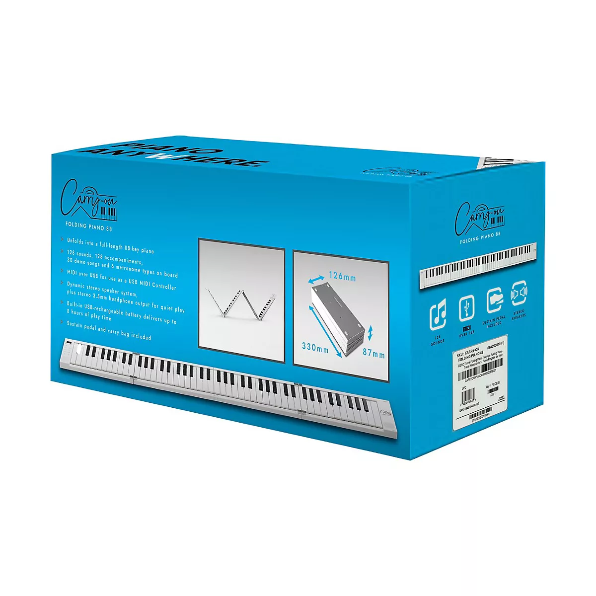 Carry-On 88-Key Folding Piano and MIDI Controller
