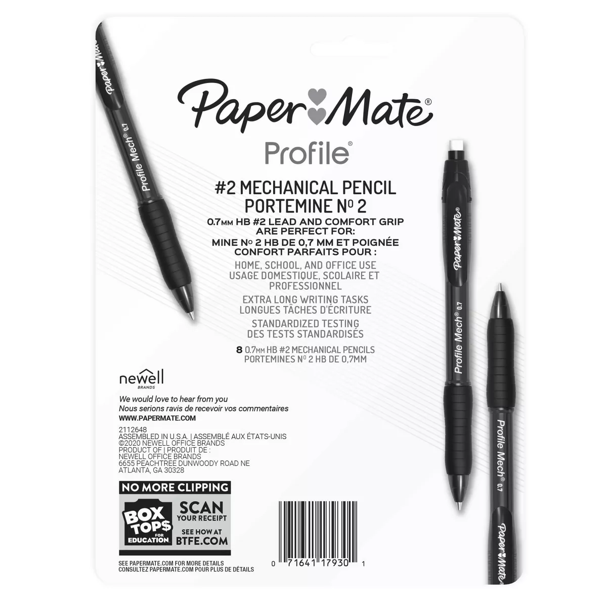 Paper Mate 8pk Profile Comfort Grip #2 Mechanical Pencils