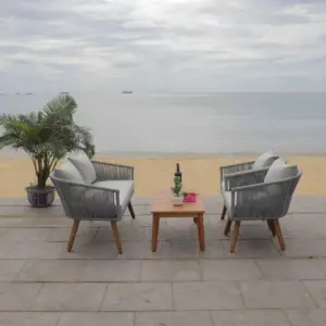 Velso 4pc Living Set - Gray/Natural - Safavieh