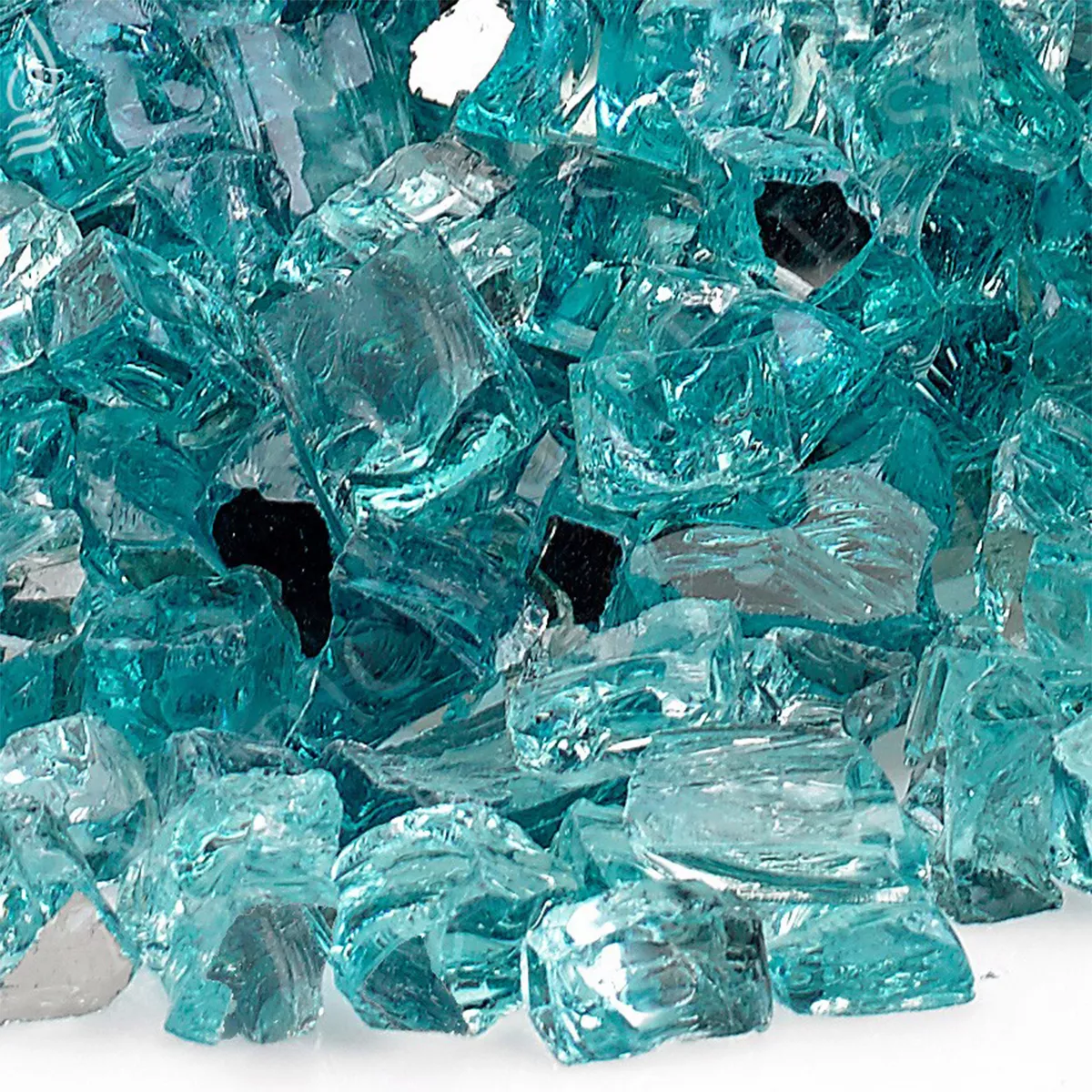 American Fire Glass 10 Pound Jar 1/2 Inch Reflective Fire Glass, Azuria Blue