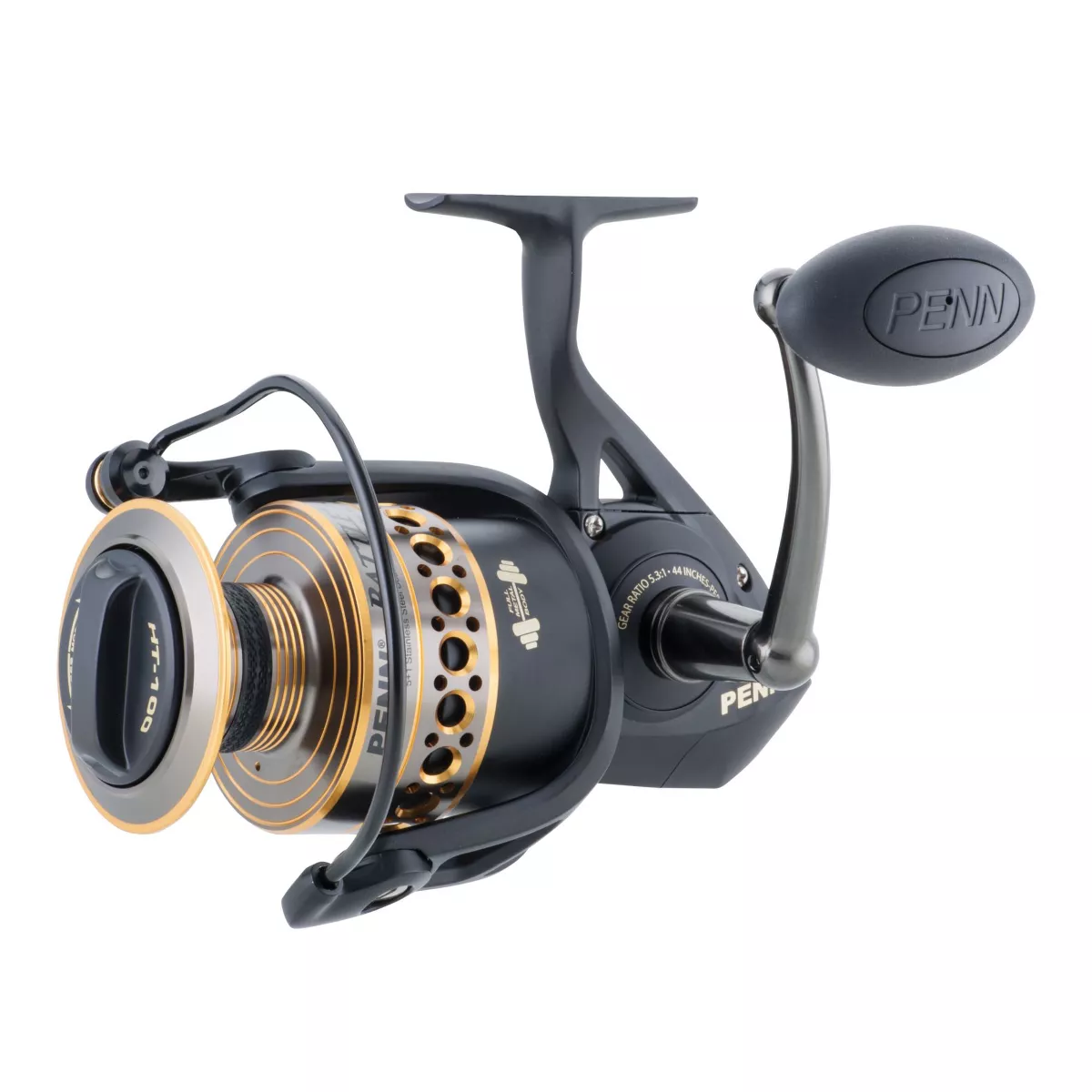 Penn BTLII8000102H Battle II HT100 Saltwater Spinning Fishing Reel and 10 Foot Aluminum Oxide Rod Combo, Bloack