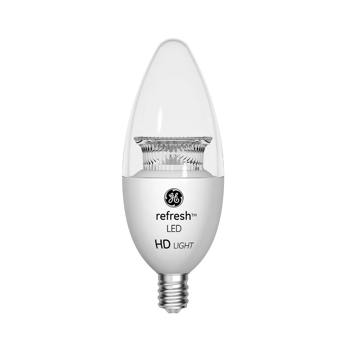 General Electric 40w 2pk Refresh Daylight Equivalent Deco Bc Blunt Tip Candelabra Base LED HD