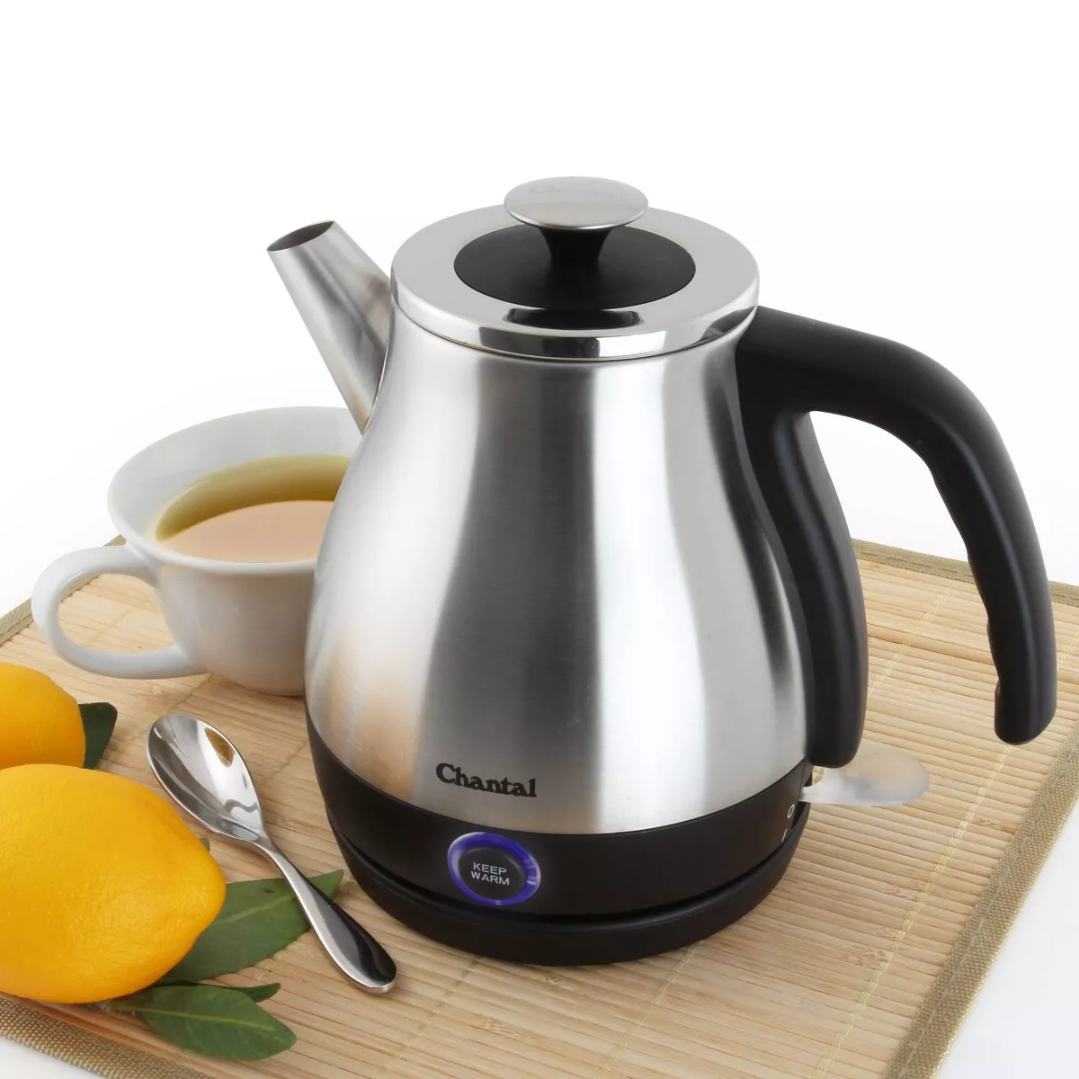 Chantal 28oz Keep Warm Electric Kettle - Brushed Stainless Steel