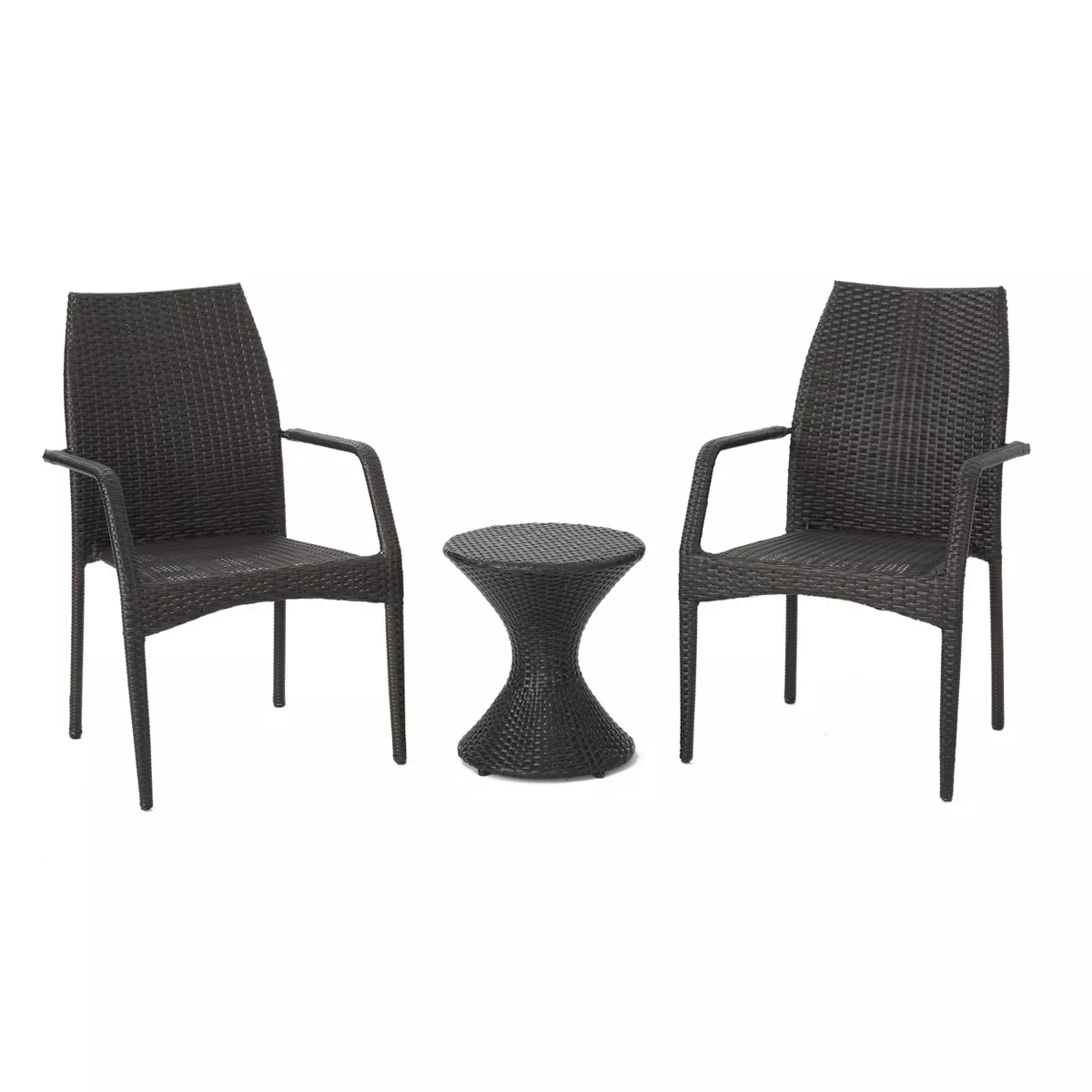 Landry 3pc Wicker Chat Set - Multibrown - Christopher Knight Home