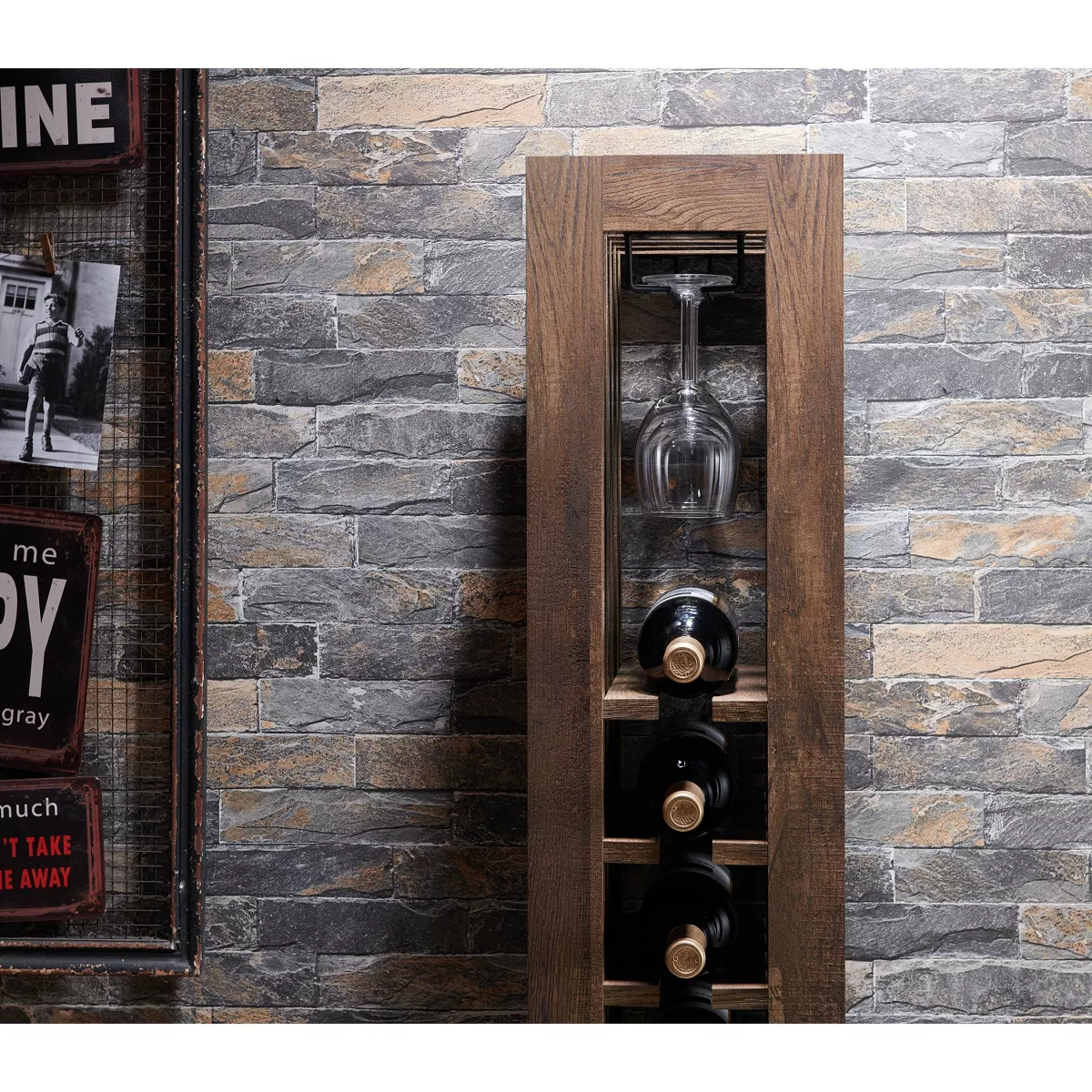 Disty 11 Rack Wine Tower Oak - miBasics