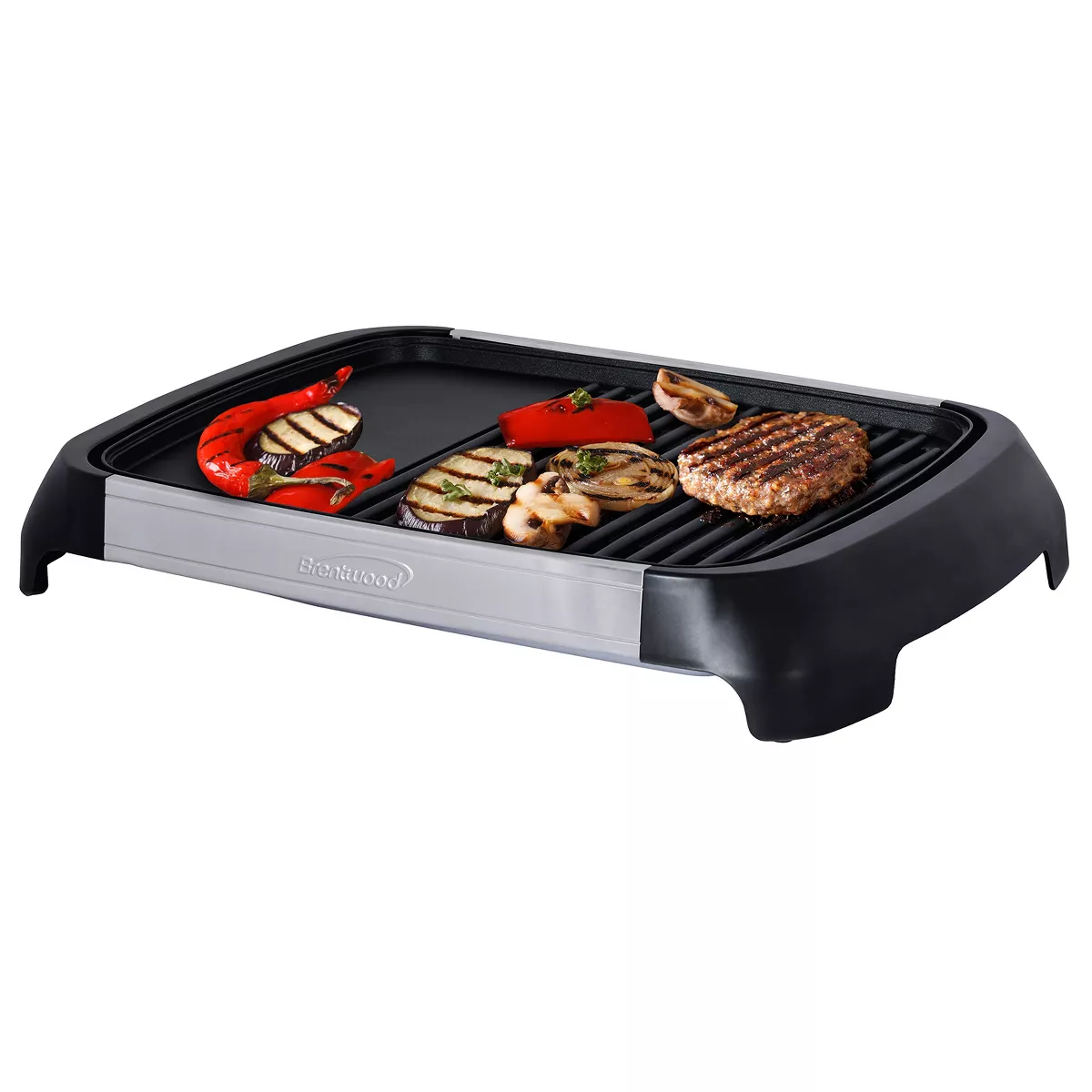 Brentwood Select TS-641 1200 Watt Electric Indoor Grill & Griddle in Stainless Steel