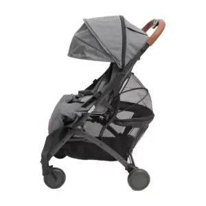Keenz Air Plus Lightweight Compact 2 in 1 Pet and Baby Stroller Travel System with 55 Pound Capacity, Reclining Seat, Canopy, and Storage Basket, Gray