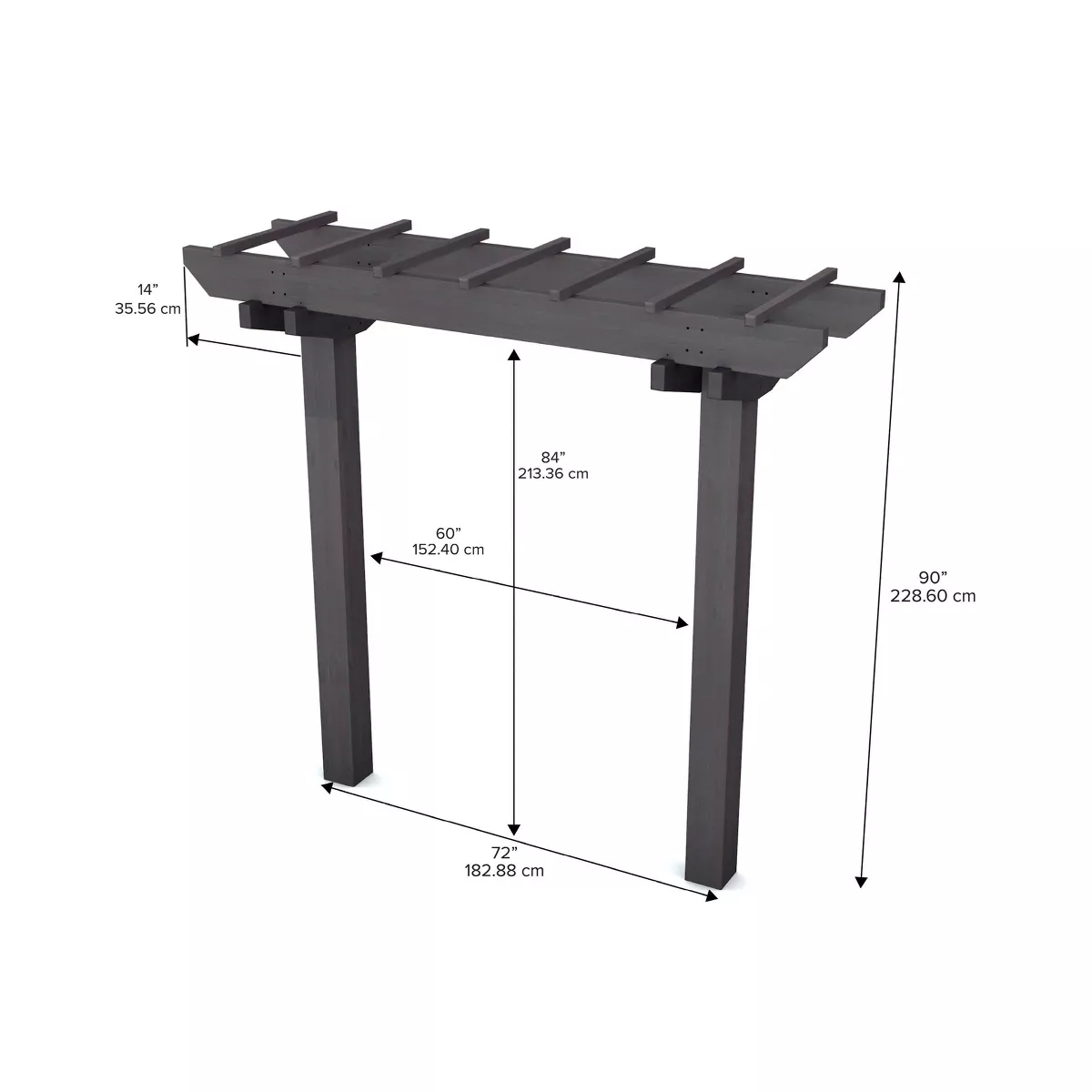 7.5' Wildwood Two Post Cedar Arbor Black - Vita