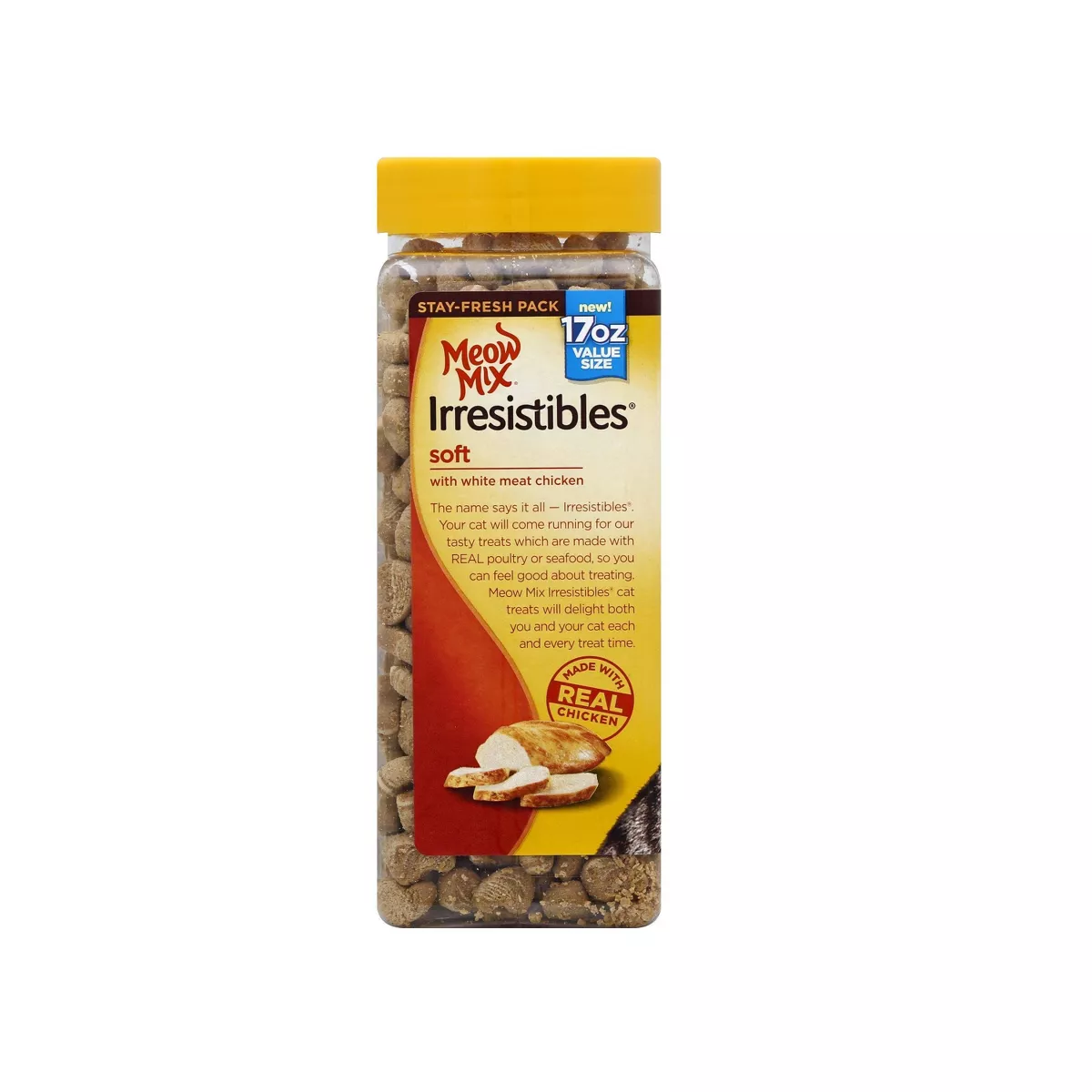 Meow Mix Irresistibles with Chicken Soft Chewy Cat Treats - 17oz