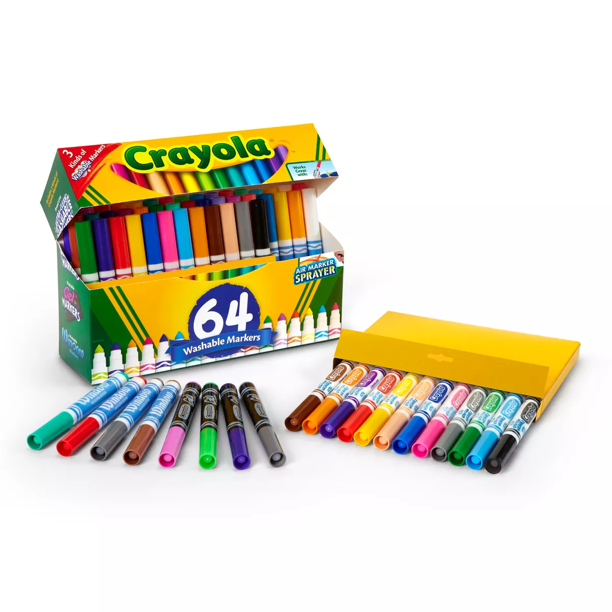 Crayola 64ct Broad Line Markers with Gel & Window Markers