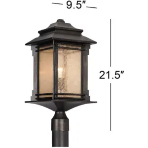 Franklin Iron Works Rustic Outdoor Post Light Walnut Bronze Vintage 21 1/2