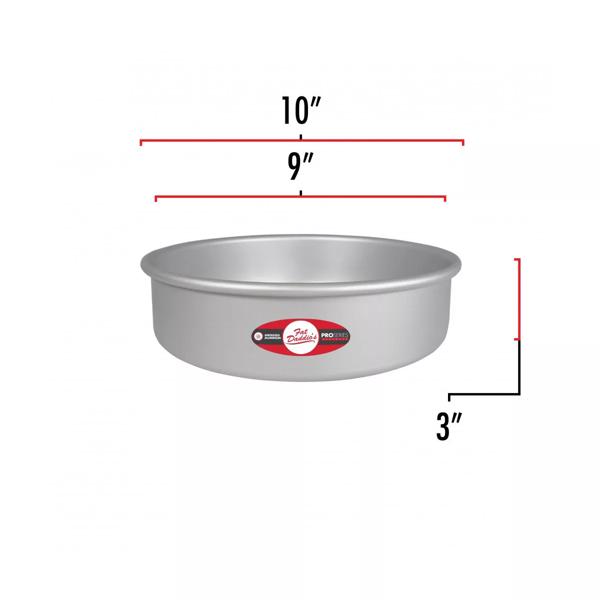 Fat Daddio's Anodized Aluminum Round Cheesecake Pan w/ Removable Bottom, 9 x 3