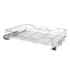 Rev-A-Shelf 5730-33CR 33 x 22 Inch Single Chrome Wire Basket Pull Out Shelf Storage Organizer with Soft Close for Kitchen Base and Lower Cabinets