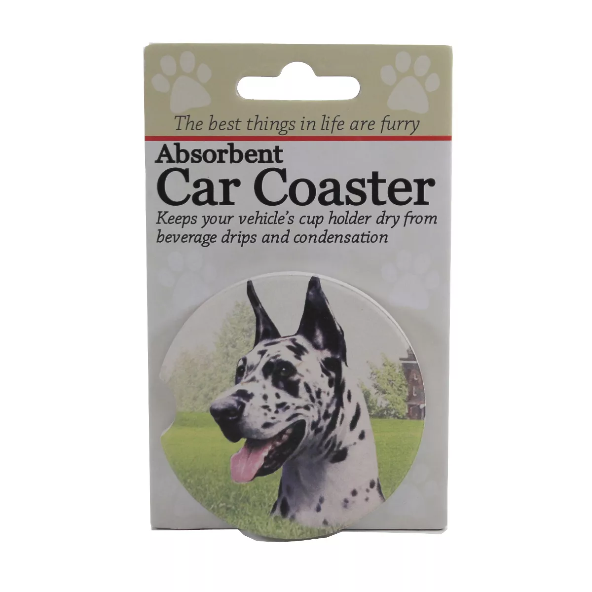 Car Coaster 2.5" Harlequin Great Dane Coaster Absorbant E & S Pet - Coasters