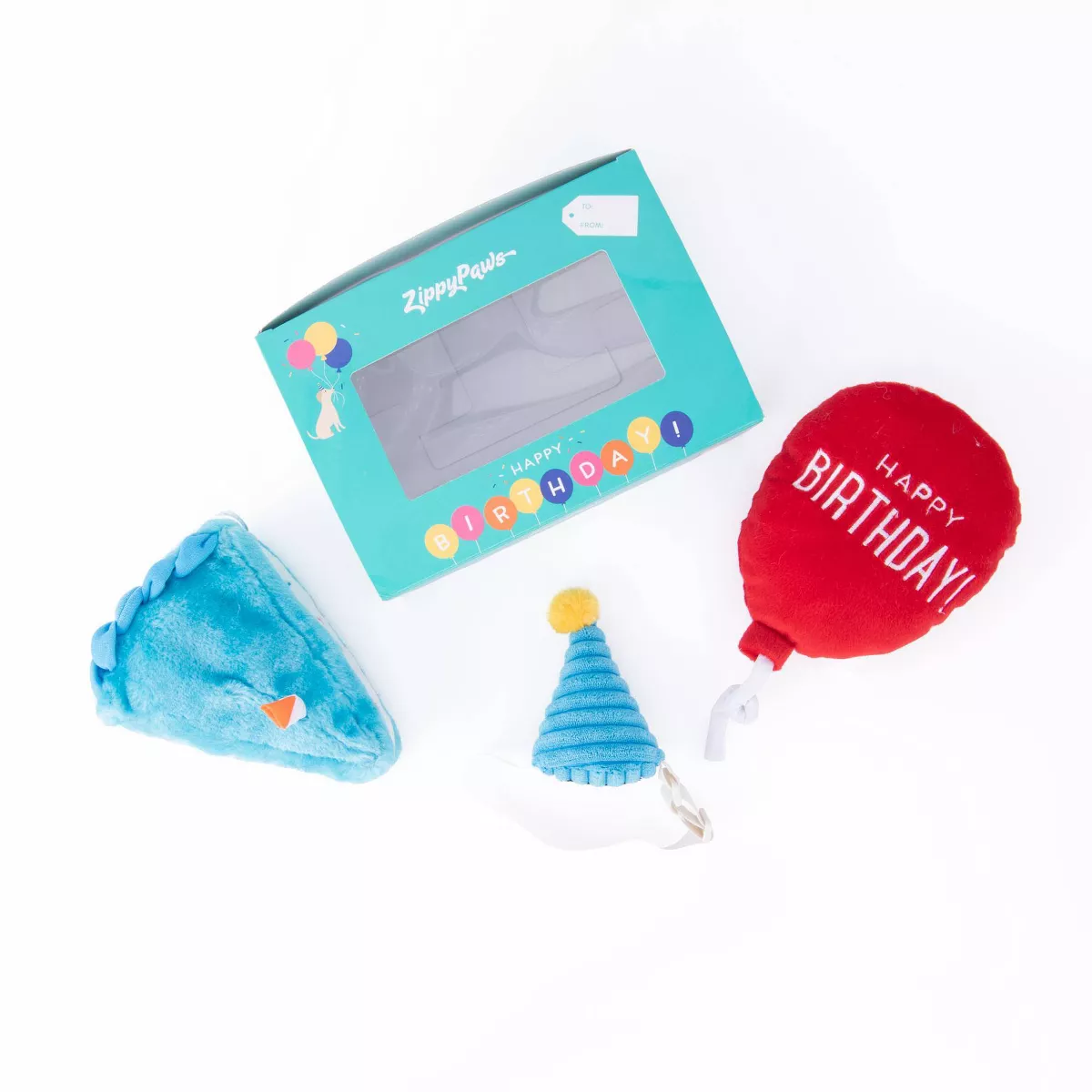 ZippyPaws Display Birthday Box Dog Toy - 3pk