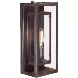 Possini Euro Design Modern Outdoor Wall Light Fixture Bronze Double Box 15 1/2