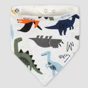 Gerber Baby Boys' 4pk Dino Bandana Bib - Blue