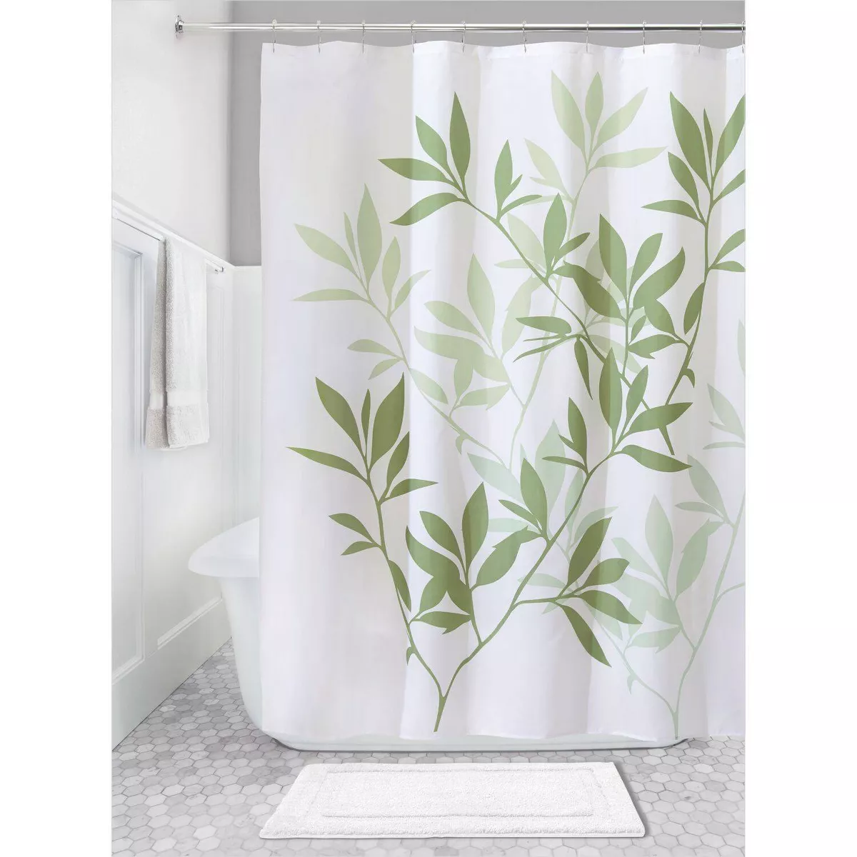 Leaves Shower Curtain Green - iDESIGN