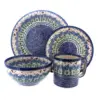 Blue Rose Polish Pottery Garden Tulip 4 Piece Place Setting - Service for 1