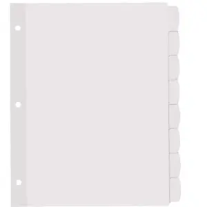 Avery Easy Peel White Label Tab Dividers 8-Tab 6/PK White 14433